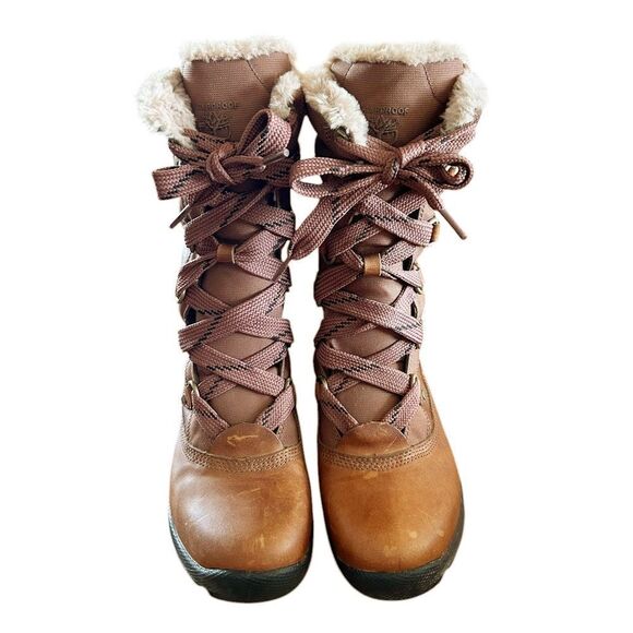 TIMBERLAND MOUNT HOPE MID WATERPROOF SNOW BOOTS Brown Leather size 7 - Picture 3 of 9